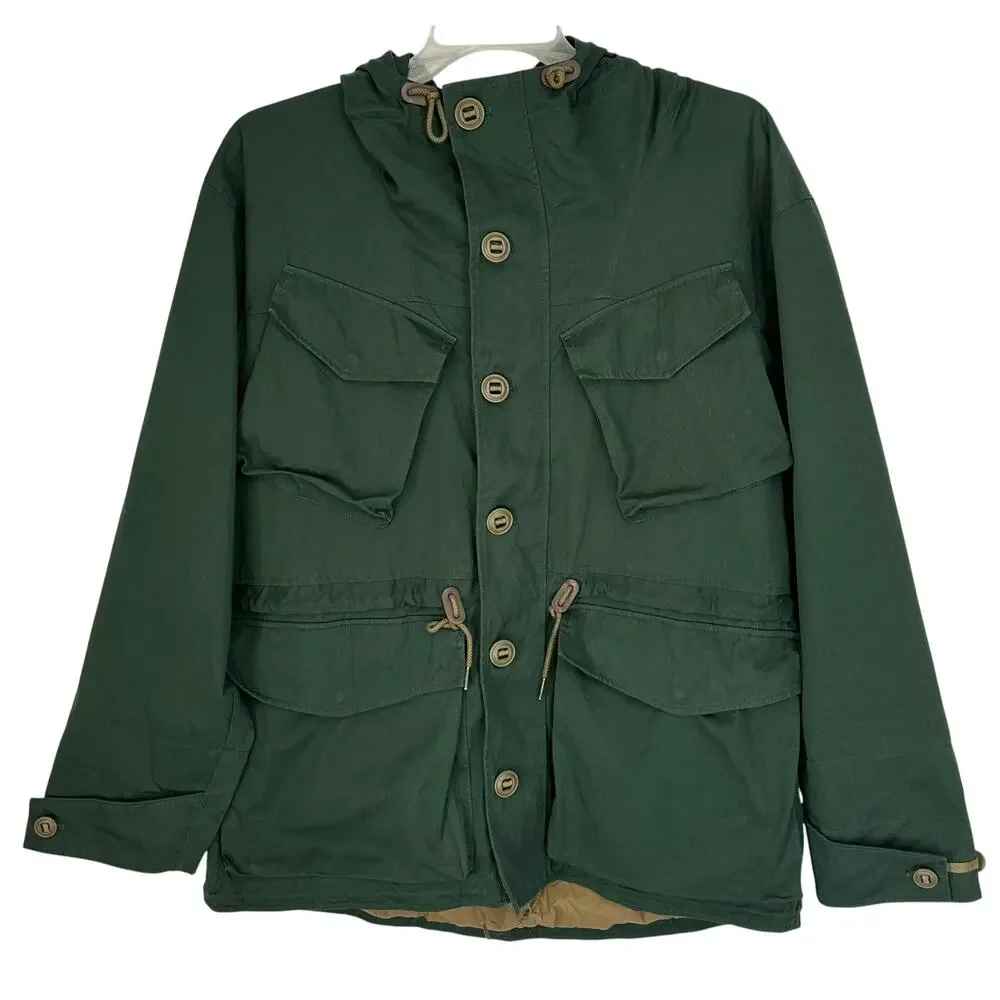 J. Crew Cotton-Nylon Survey Parka Green BE364 Mens Size L